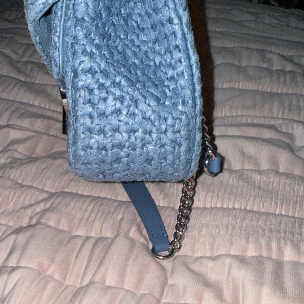 Sandro Light Blue Woven Shoulder Bag - Picture 16 of 16